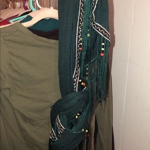 Scarf with beads